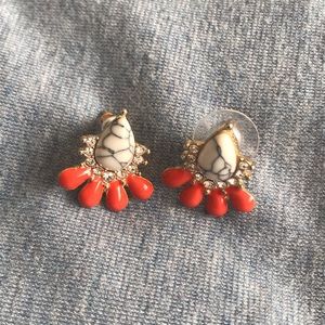 Marble and tangerine studs